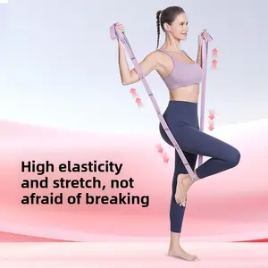 Yoga stretch band, numbered segmented dance shaping and body toning elastic rope, back opening, shoulder and body position training aid tension rope.