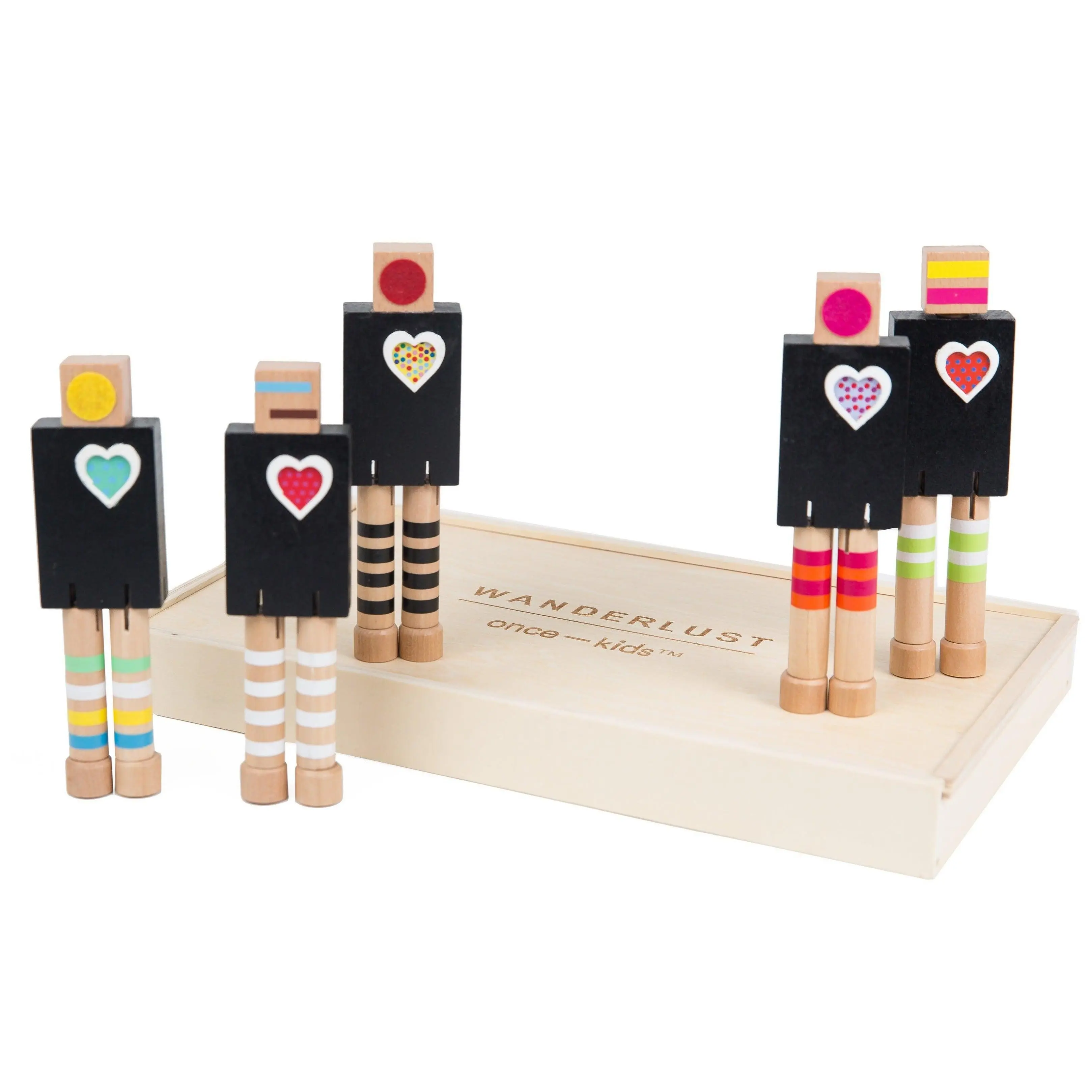 Wanderlust Chalkboard Robots - Customizable Wooden Action Figures toys for kids