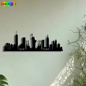 1pc New York City Skyline Metal Wall Art, Statue of Liberty Cityscape Statue Mural, Artistic Craftsmanship, Perfect for Housewarming, Anniversary Decoration, Mural Decorations, Living Room Office Studio Decor, Ideal Gift for Cityscape Enthusiasts