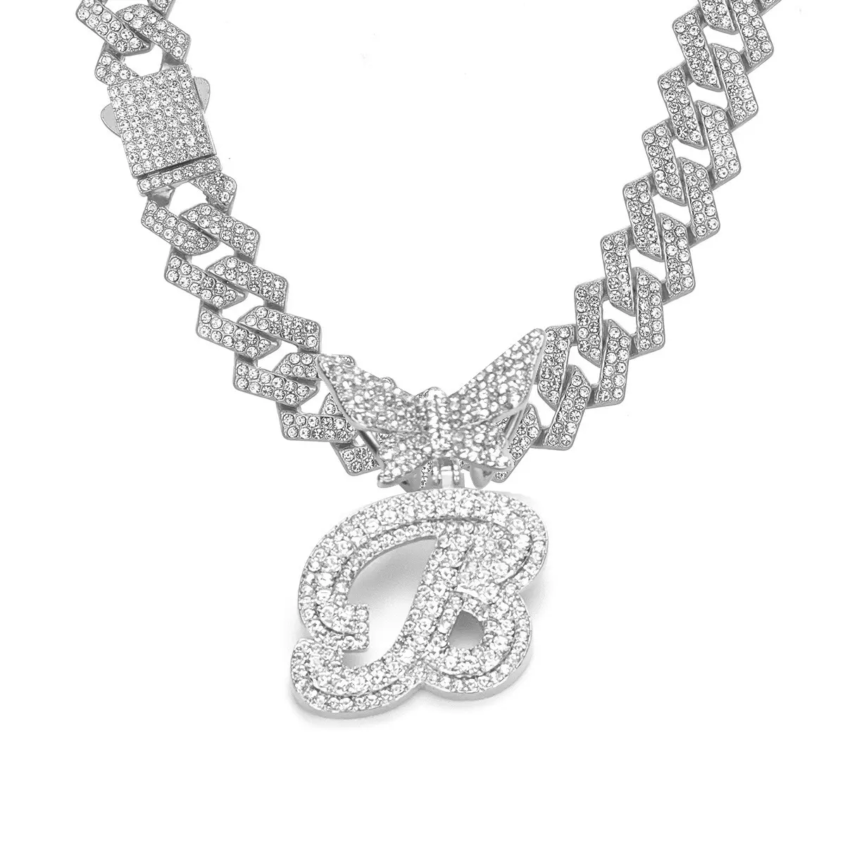 Silver letter necklace B