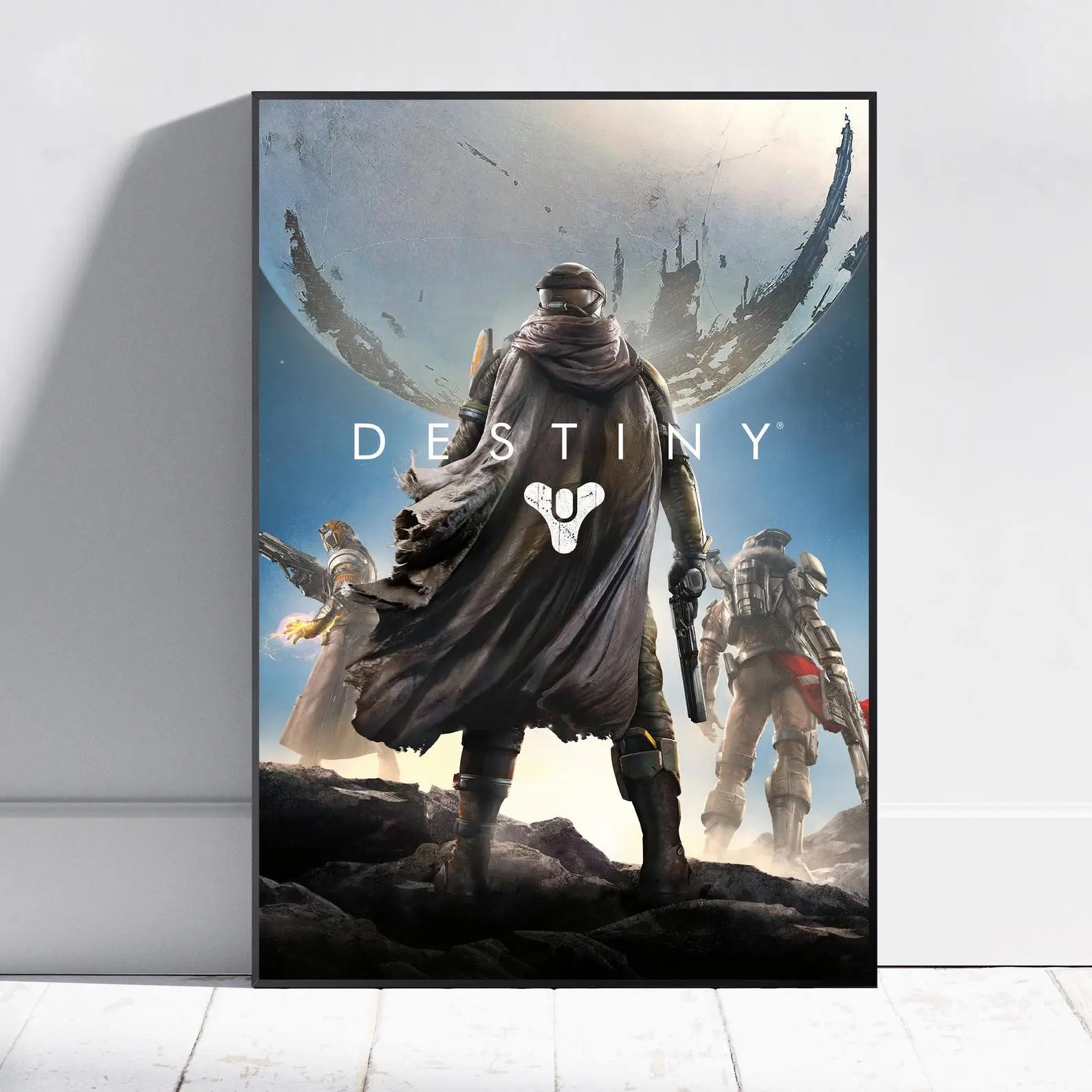 Destiny 2 Video Game Canvas Poster Art - Hunter Titan Warlock Traveler Framed Wall Decor - High Definition Premium Print - Perfect Gift for Gamers Man Cave Room Aesthetic