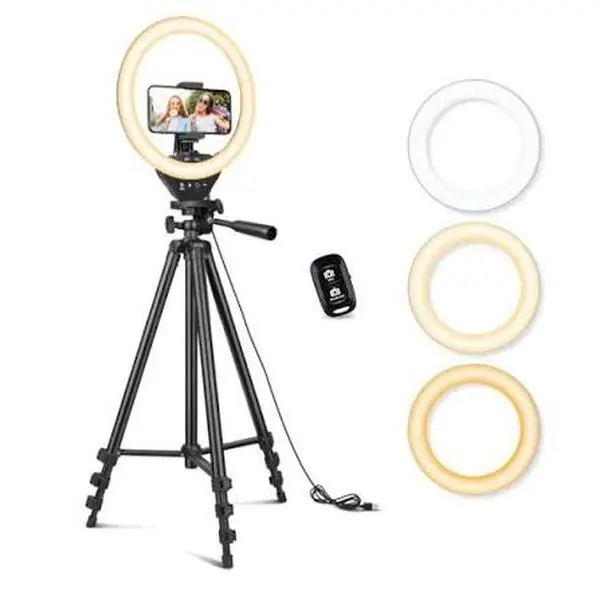 Phone Tripod Ring Light Combo with Remote Control and Multiple Ring Options for Enhanced Photography and Video Recording