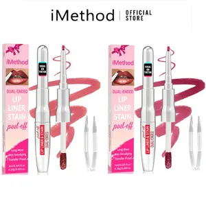 【FREE SHIPPING】2PCS iMethod Lip Liner Stain - Lip Stain, 2-In-1 Dual-Ended Peel Off Lip Stain with Tweezer, Natural Long Lasting Peel Off Lip Liner, Easy to Use for All Skin Types, Stay All Day, Nude Pink