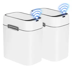 FDW 2.2 Gallon with Lid,Sensor Waste Bin Slim and Small for Living Room,Bedroom,Office (Pack of Two)