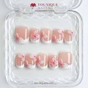 Younique Nails 2025 | BN Studio |  Soft Petal | 10PCS 100% Handmade Press-On Nails | Reusable Colorful Art