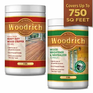 Woodrich Brand Heavy Duty Wood Deck Fence and Siding Stripping & Brightening Kit for up to 750 square feet