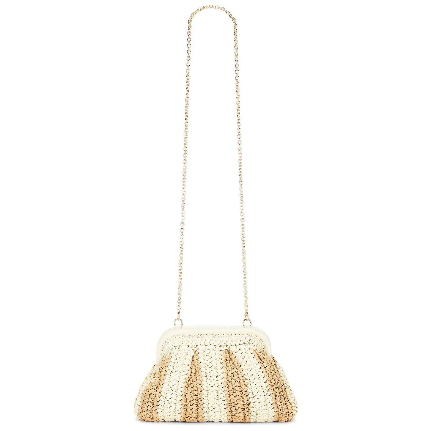 Dolce Vita Hydra Framed Raffia Clutch in Natural