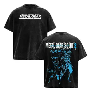 Metal Gear Solid 2 Sons of Liberty Gaming T Shirt, Vintage Washed Oversized Gamer Graphic Tee, Casual Streetwear Unisex Top, Soft Heavyweight Cotton Tee, Gift for Gamers