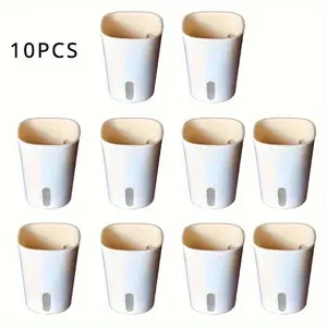 10 automatic watering flowerpots with water level indicator and drainage holes-modern classic heart-shaped pattern design, durable plastic cone-shaped indoor/outdoor flowerpots