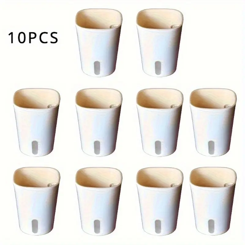 10 automatic watering flowerpots with water level indicator and drainage holes-modern classic heart-shaped pattern design, durable plastic cone-shaped indoor/outdoor flowerpots, Automatic Watering Devices, Plant Watering Devices, Automatic Watering System