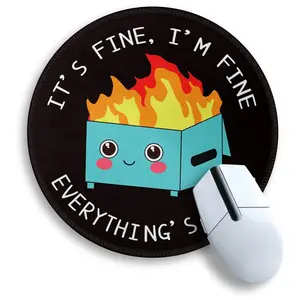 Round Gaming Mouse Pad with Cute Design, Non-Slip Rubber Edges, Waterproof Small Size, Ideal for Laptop and Desktop Computers