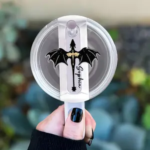 Cute Fantasy Dragon Tumbler Name Tag, Custom Dragon Tag, Booktok Merch, Book Gift, Fourth Wing Book Club Tumbler Accessories Topper Tag Gift