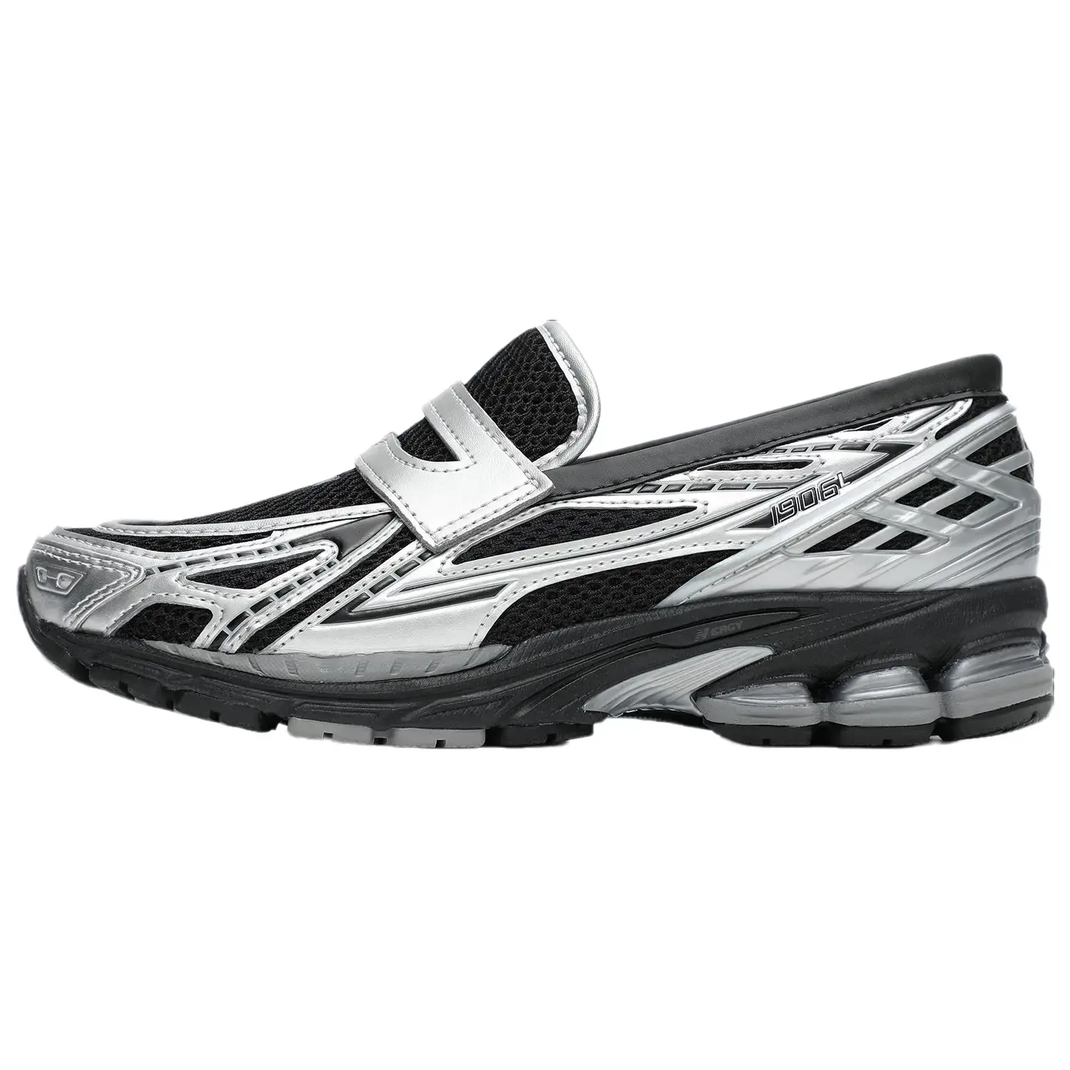 New Balance 1906L 'Silver Metallic Black' Men's Slip-On Flyknit Athletic Footwear, Sports Shoe Sneaker with Zoom Air Cushioning for All Seasons, Sports Shoes, Enhanced Ball Control, Explosive Acceleration, Traction On Natural Grass Pitches