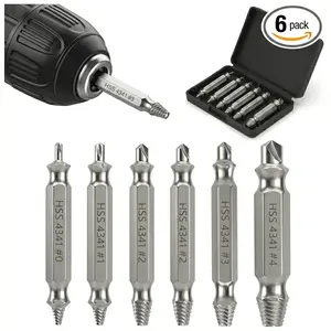 Double-Headed Broken Screw Remover, Hss4341 Dual-End Screw Extraction Tool, Efficient Hardware Removal Device for DIY Projects