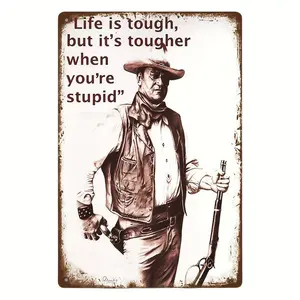 [Metal Plaque] Water And Dust Resistant Metal Iron Plaque (12X8 Inches/ 30X20 Cm) |   Legendary Cowboy Poster Artwork, Fun Home Wall Decor Ornaments Signs