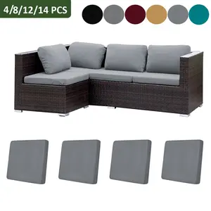 4/8/12/14 Piece Set High Elasticity Outdoor Sofa Cushion Covers, Soft Washable, All-Seasons, Fashionable and Durable