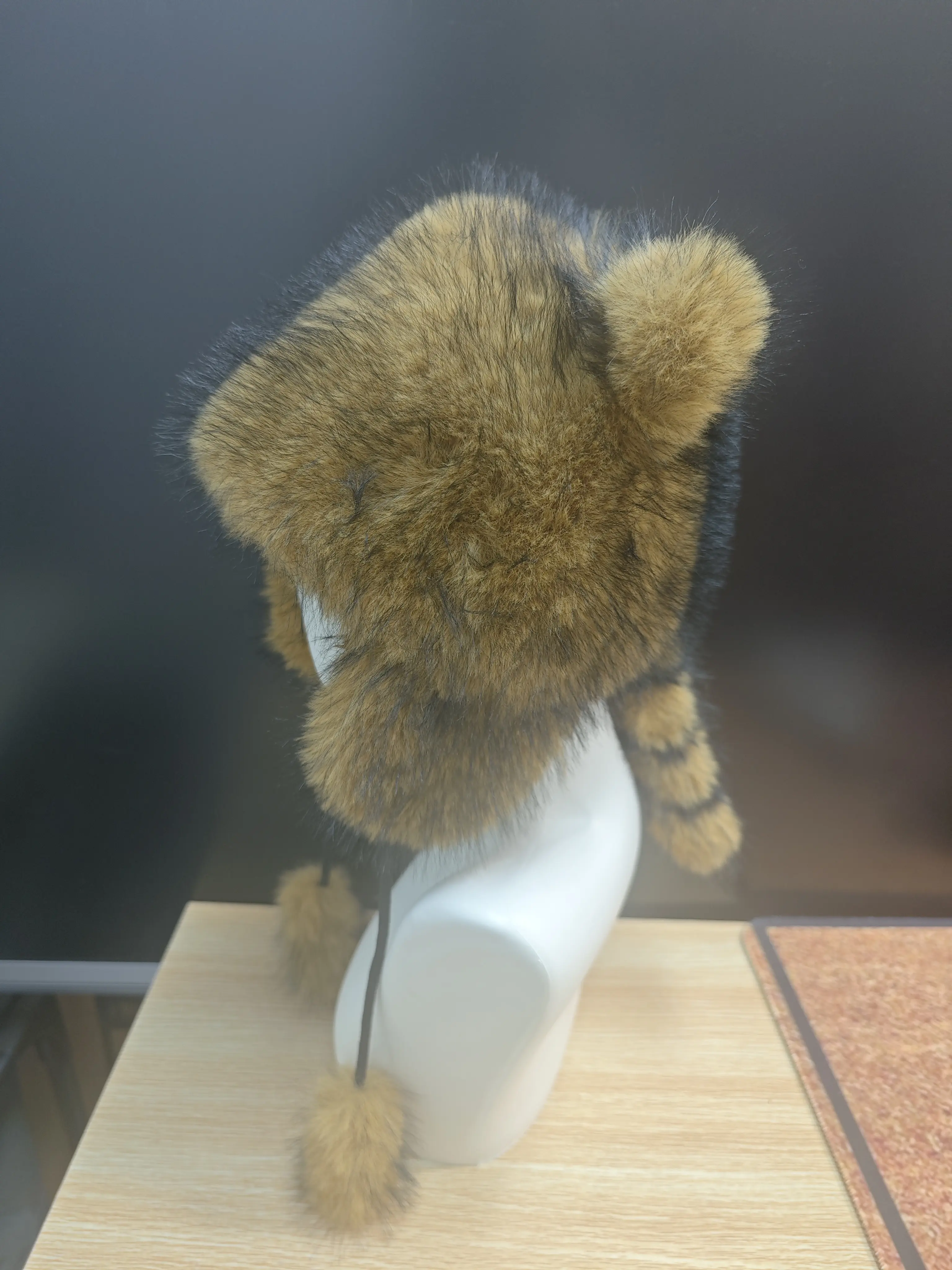Unisex Y2K Inspired Faux Fur Raccoon Tail Winter Hat 