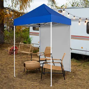 5 Ft. W x 5 Ft. D Steel Pop-Up Canopy Tent With Sunwall