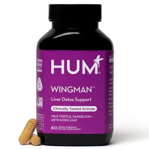 HUM Wing Man - Liver Detox Supplement & Liver Support with Milk Thistle, Dandelion Root Powder & Artichoke Leaf Extract, Helps Rid Liver of Toxins (60 Veggie Caps)