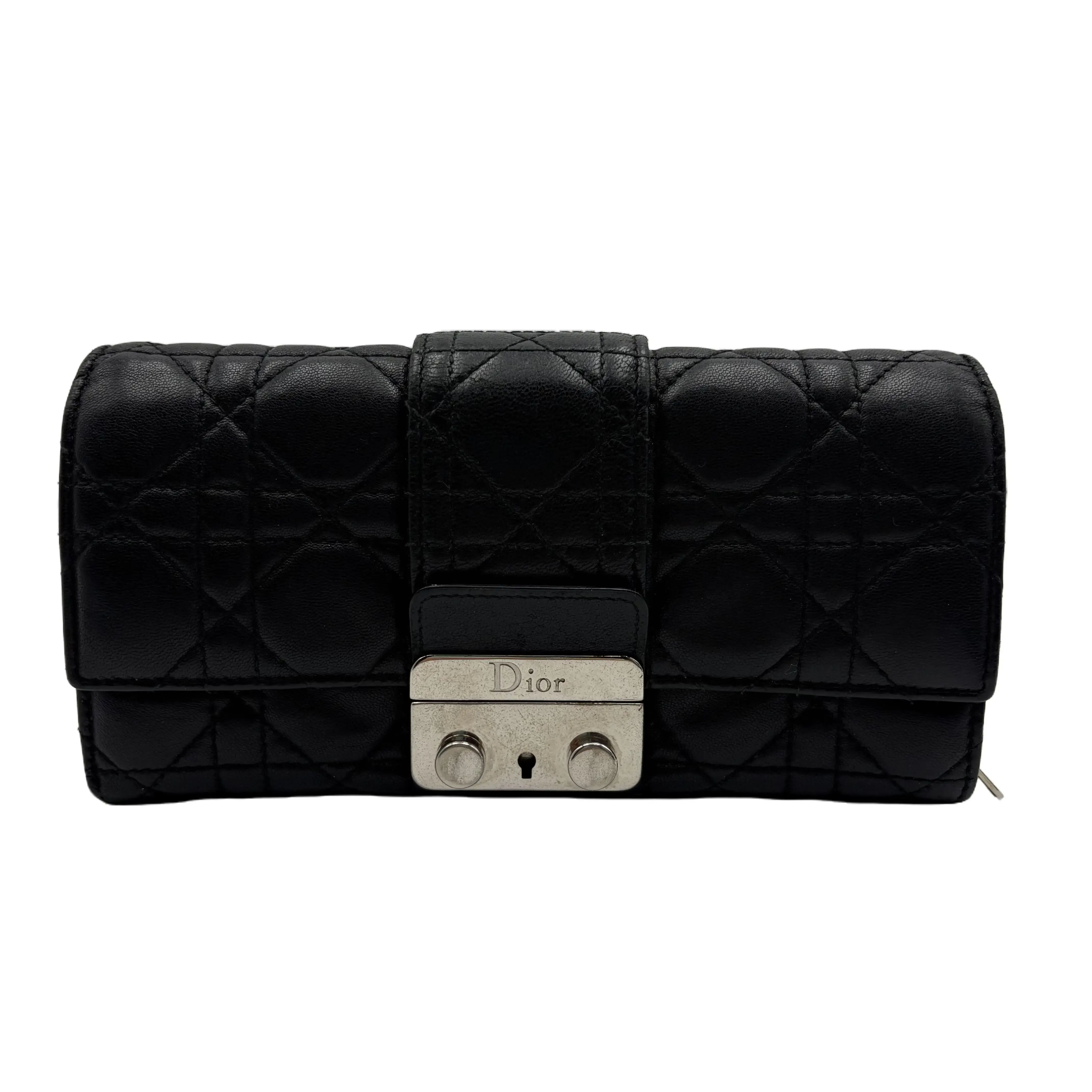 Pre-owned Dior france Mini Bags H1 Miss Rendezvous Cannage Long Wallet H22982