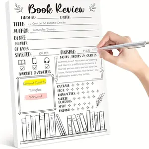 Book Review Journal Set, Ideal for Reading Enthusiasts & Bookworms, Perfect Gift for Book Lovers, Enhance Your Library Experience, Letter pattern journal