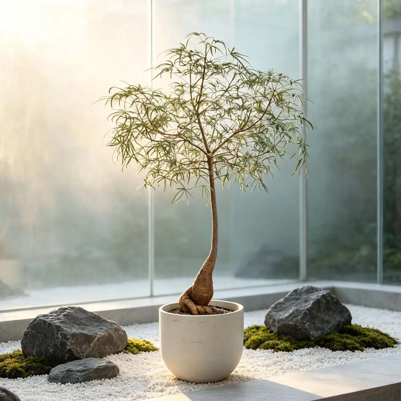 Queensland Bottle Tree Brachychiton Rupestris, Caudex Bonsai for House & Patio Decor