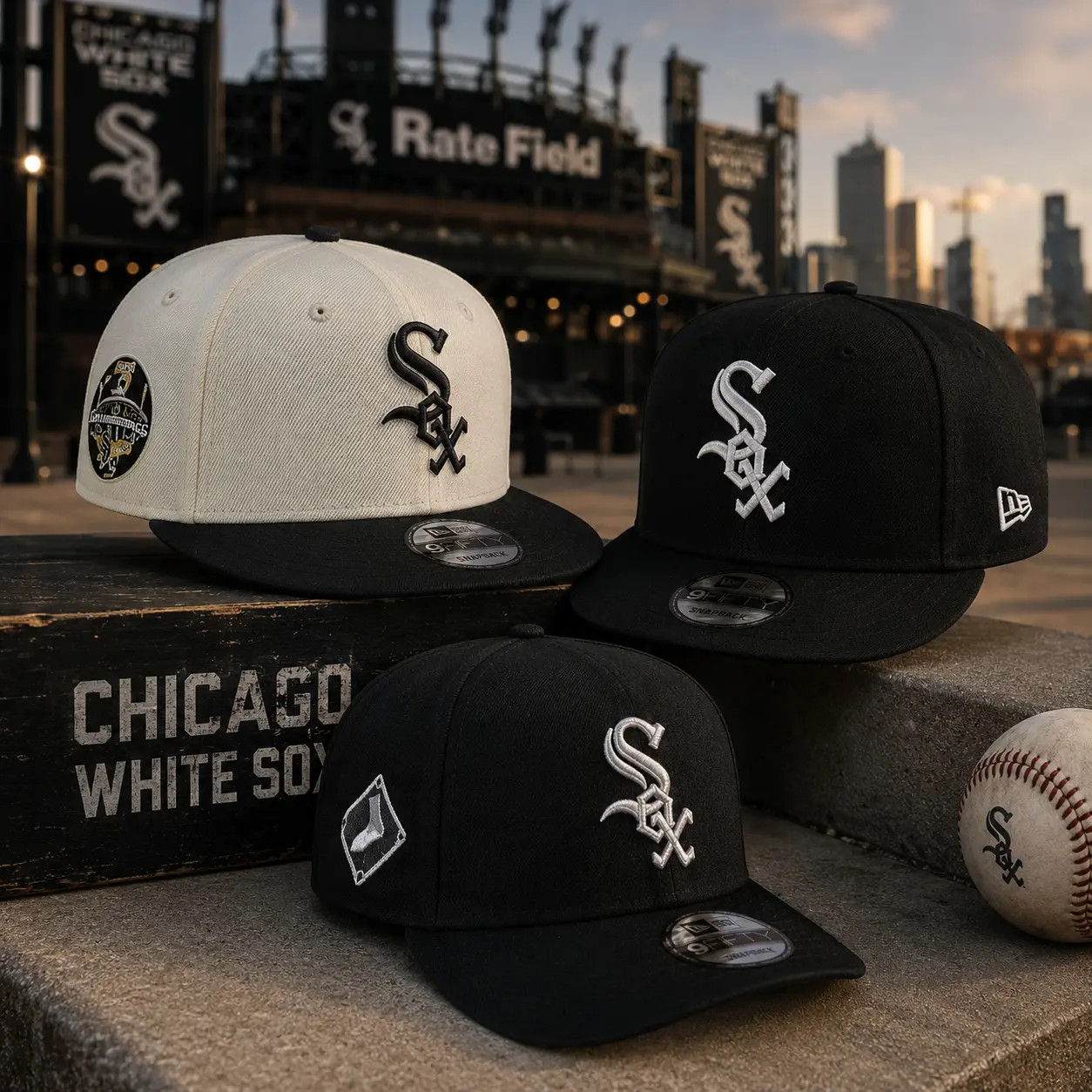 2026 New Era Chicago White Sox 9FIFTY Snapback Hat Adjustable Flat Brim Baseball Cap Premium Streetwear Unisex Limited Edition Collection