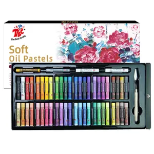 TBC The Best Crafts 52Colors Soft Oil Pastels, Classic Macaron And Metallic Shades, Non-toxic Smooth Art Crayons For Writing, Sketching And Drawing On Paper, Cardboard, Notebooks And More.
