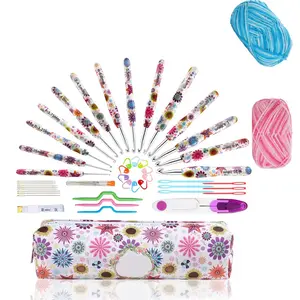 14 Size Looen Crochet Hooks Set 2.25mm -10mm Ergonomic Handle for Arthritic Hands, Soft Rubber Grip Knitting Needles Kit for Crochet Beginners, Knitting Enthusiasts - Home Improvement.