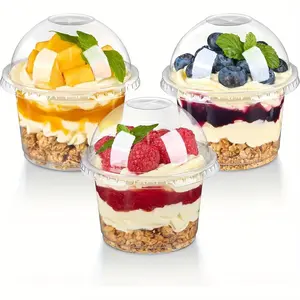 50-Pack 8oz Clear Plastic Dessert Cups with Dome Lids – Disposable, Food-Grade & Durable – Ideal for Parfaits, Pudding, Fruit, Cake – Perfect for Parties, Weddings, Catering, Birthdays Bakeware Utensils