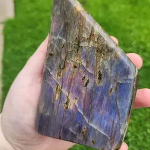 Purple Flash Labradorite Freeform Natural Crystal Decoration
