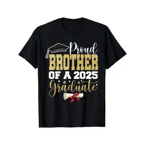 Cotton Proud Brother of A 2025 Graduate Senior 2025 Graduation T-Shirt