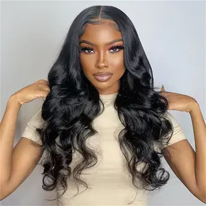 Wiggins Hair Pre Cut Ready and Go Glueless Wig Pre Bleached Body Wave 7x4 Lace Closure Wig Human Hair Pre Plucked 5x5 Closure Wig