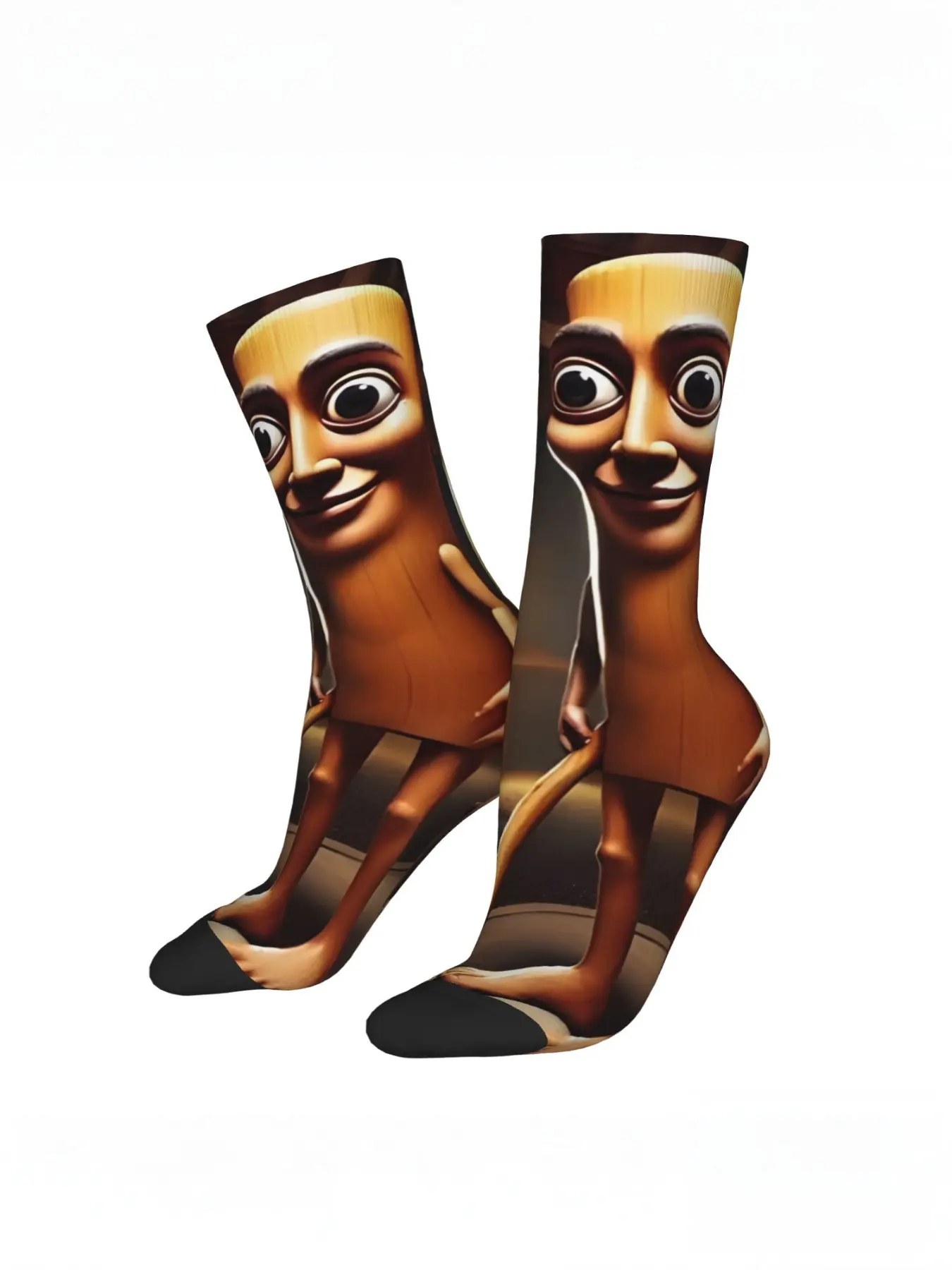 1 Pair Funny Crazy Tube Socks for Men, Novelty Socks, Spandex Socks, Tung Tung Tung Sahur Brainrotwear, Hip Hop Style, Best-Selling Memes Print Design, Perfect Christmas Gift, Socks Pairs