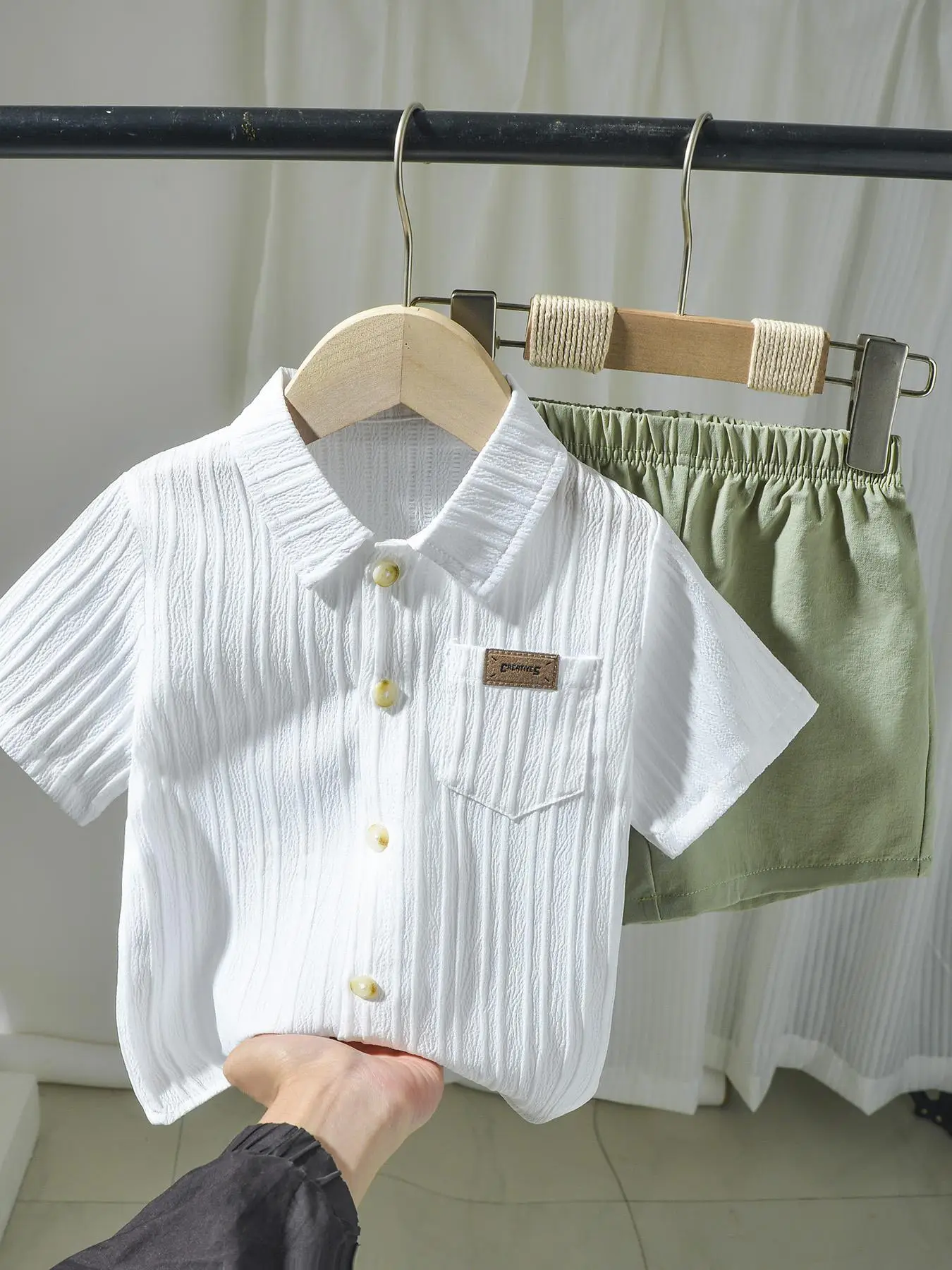 Two-Piece Set Boy's Short Sleeve Polo Shirt & Shorts, Casual Summer Clothes for Kids, Kids Clothing for Beach Vacation Holiday