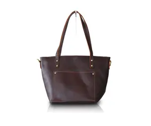 Personalized Leather Women's Tote Bag - Custom Monogrammed Handbag