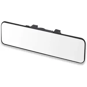 SkycropHD Car Interior Large Rear View Mirror, Clip on Wide Angle Panoramic Rearview Mirror to Eliminate Blind Spots – Flat, White,11.2in (289mm)