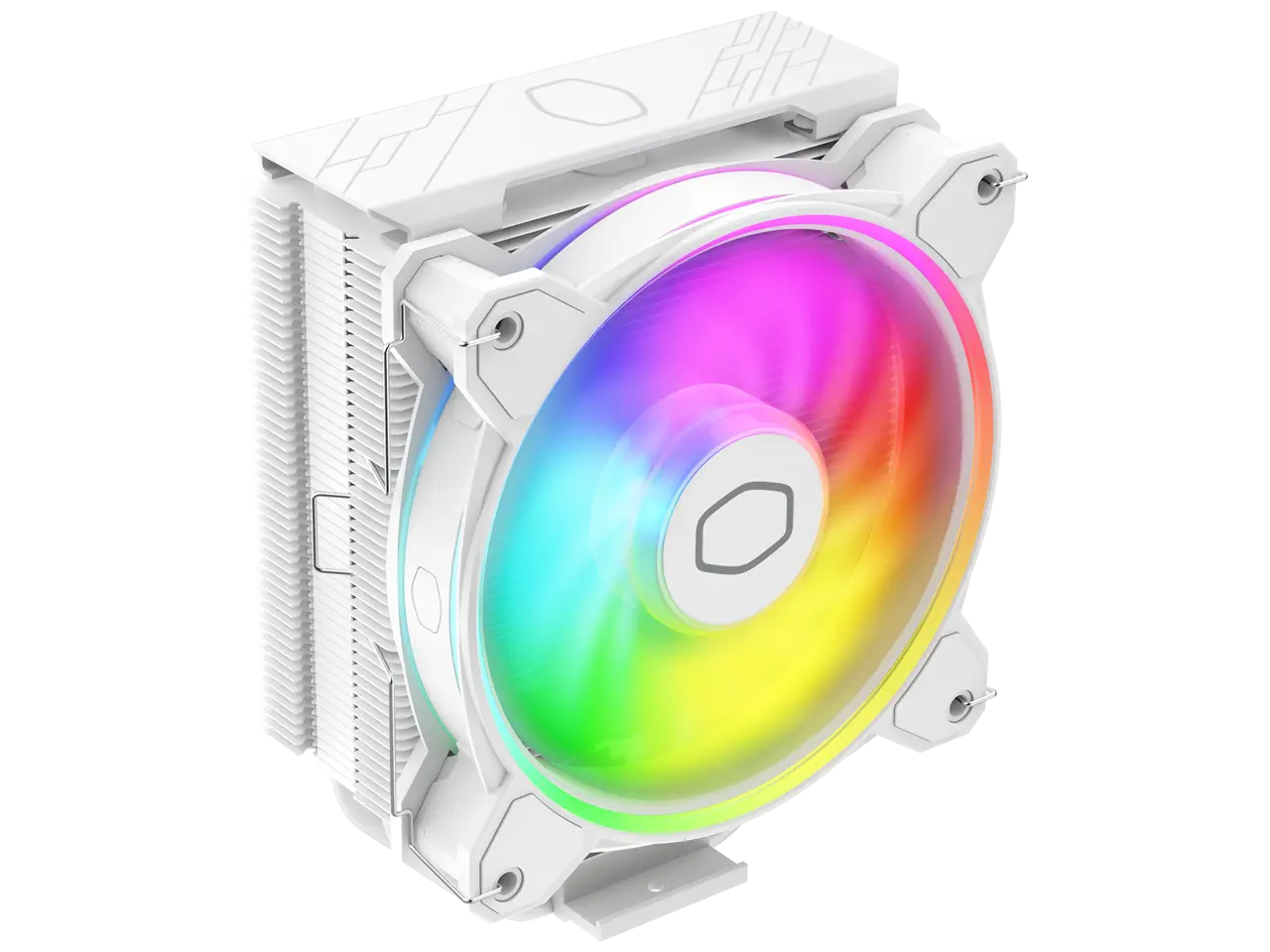 Cooler Master Hyper 212 Halo White CPU Air Cooler, MF120 Halo² Fan, Dual Loop ARGB, Aluminum Top Cover, 4 Copper Heat Pipes, 154mm (H) for AMD Ryzen AM5/AM4, Intel LGA1700/1200 (RR-S4WW-20PA-R1)