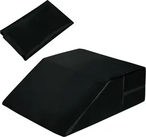 HOMBYS Satin Wedge Pillow Cover Leg Elevation Pillowcase -Silky & Smooth Bed Wedge Replacement Case with Zipper, Removable & Machine Washable(Cover Only), Black