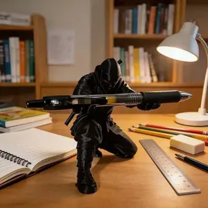 1/2pcs 3D Fashion Ninja Samurai Desktop Organizer, Pure Minimalist Pen Holder, Eyewear Stand, Action Figure Display, Study Office Storage Rack