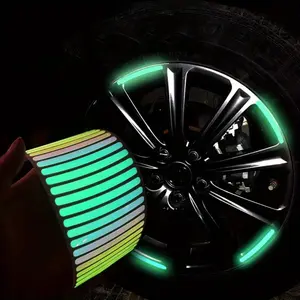 Yitape Reflective Wheel HUB Stickers, 20pcs Night Safety Decals, DIY Easy Install, Strong Reflection, Motorcycle Suv Upgrade Essential