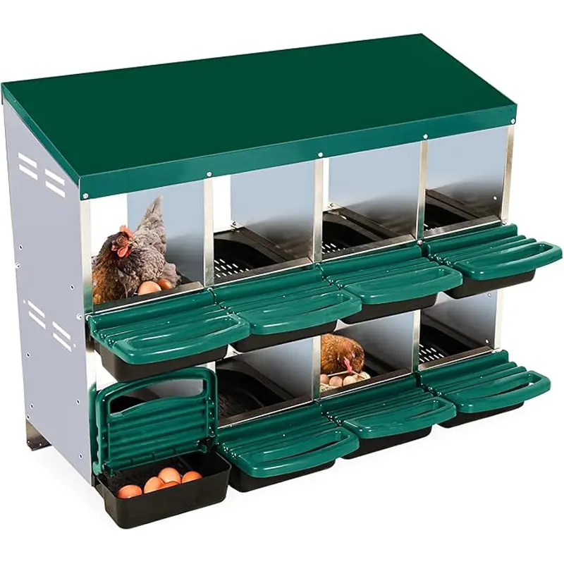 Chicken Coop Nesting Boxes, Chicken Nesting Boxes, Mobile Chicken Box, Laying Box for Hens with Lid Cover for Chicken Coop,Easy Egg Collection