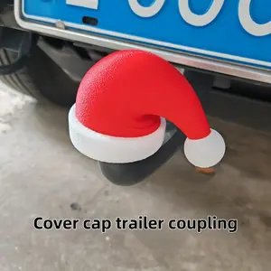1pc Christmas-Themed Trailer Ball Cap Cover - Fit for 50mm/1.97in Towing Coupler, Protective Cap with Decorative Tractor-Trailer Accessory for Car, Truck & RV Trailers (Compatible with Standard Trailer Ball Heads)