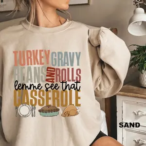 11” DTF Direct to Film Transfer - Turkey Casserole Design Clothing Womenswear