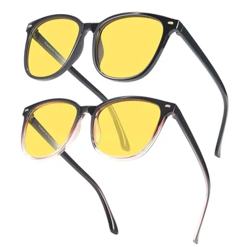 2 pack black + transparent brown