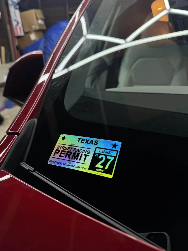 NEW 2027 Street Racing Permit Car Sticker - All 50 States Available