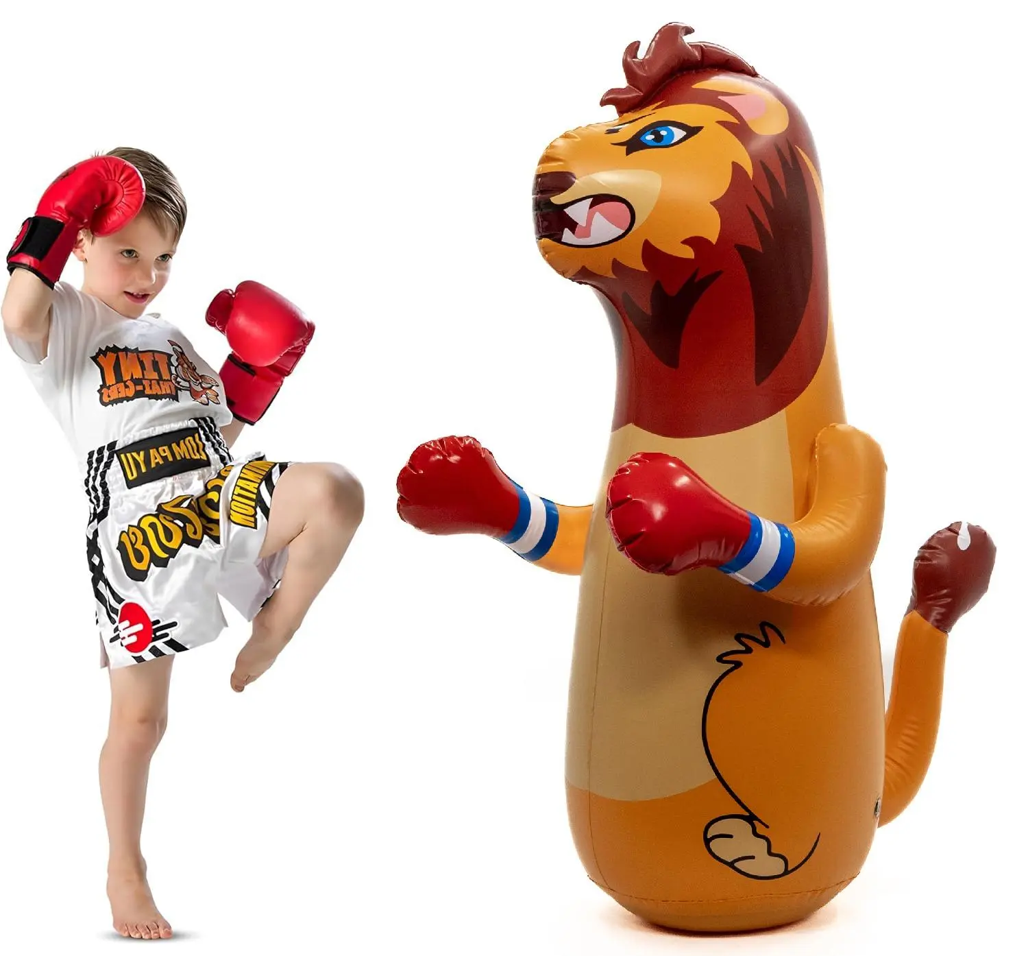 Inflatable Lion Punching Bag for Kids 47 inches
