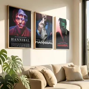 Classic Movie H-Hannibal Poster Peel & Stick Poster Set Wall Art – Self-Adhesive Aesthetic Room Decor | Gallery-Quality Waterproof Fade & Scratch Resistant Prints | Living Room, Bedroom, Dorm Home Decoration Multiple Sizes