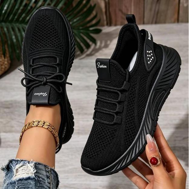 Women's Casual Mesh Sneakers 2026 Fall Collection - Footwear, Wide Toe Box, Slip-Resist, Lightweight Thick Sole, Elegant Athletic Comfort for Commuters, Walking Shoes (Black, White, Khaki, Pink)