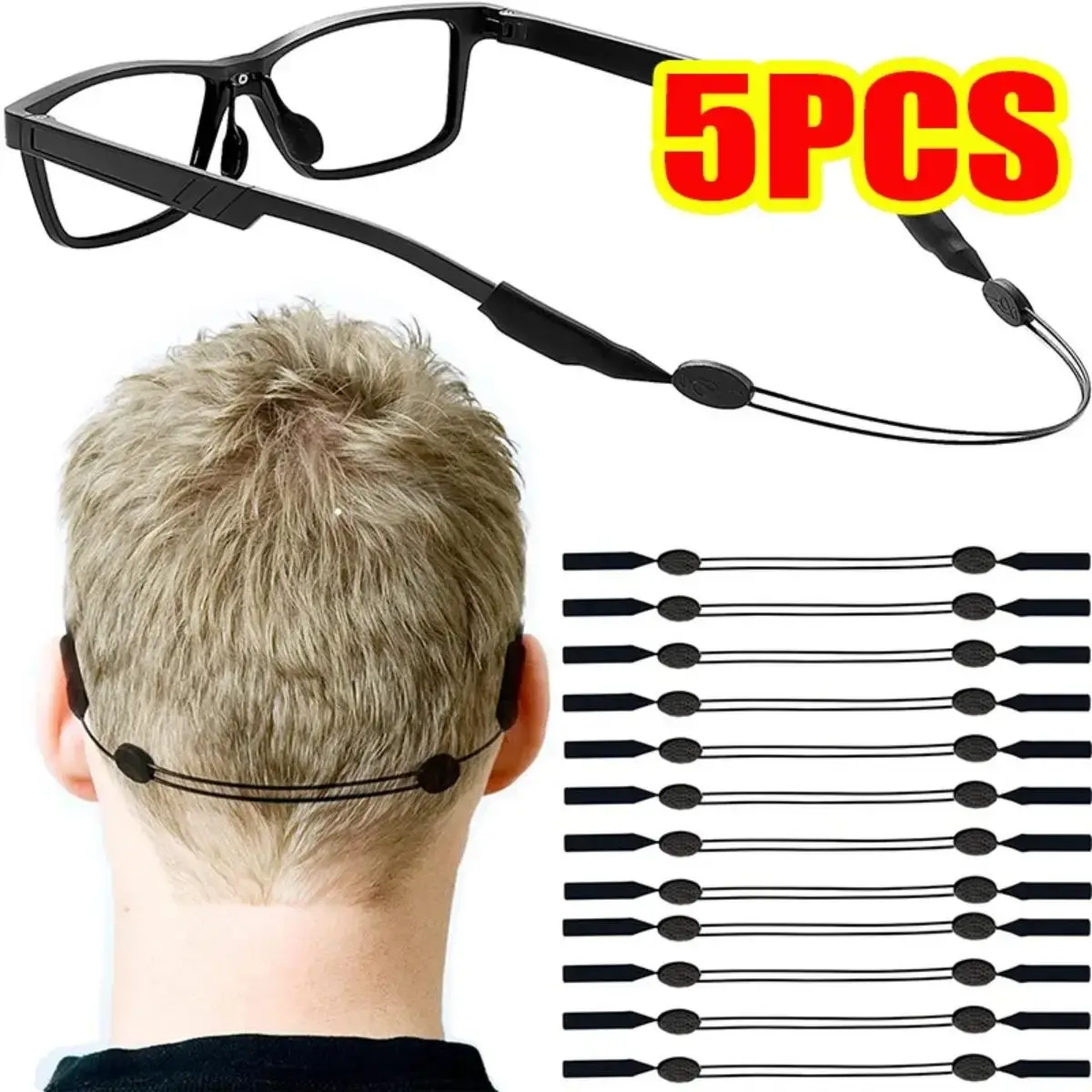 1pc Adjustable Anti-slip Eyewear Retainer Universal Fit Eyeglass Lanyard Sports Sunglasses Unisex Holder Strap Lanyard No brand